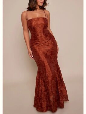 Pretty Little Thing Lace Up Back Maxi Dress